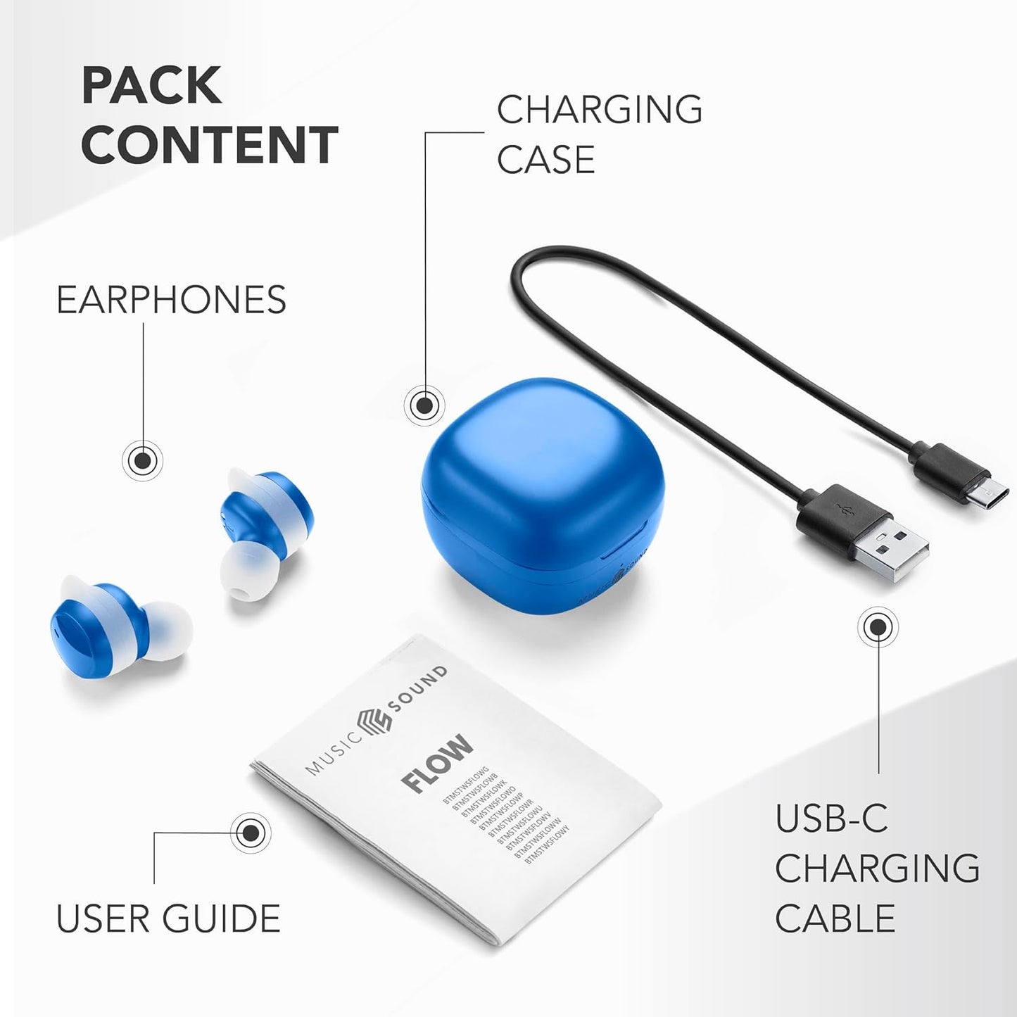AURICOLARE BT TWS FLOW MS BLU