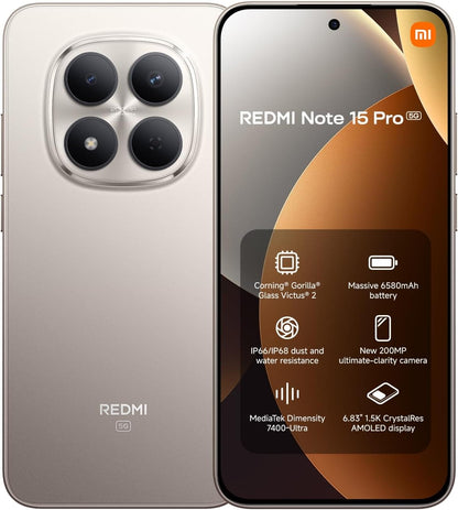 XIAOMI REDMI NOTE 15 PRO 5G TITANIUM COLOR 6.83 8GB/256GB