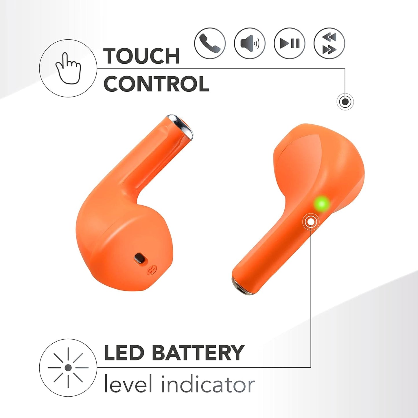 Music Sound SWAG WIRELESS EARPHONES ARANCIONE