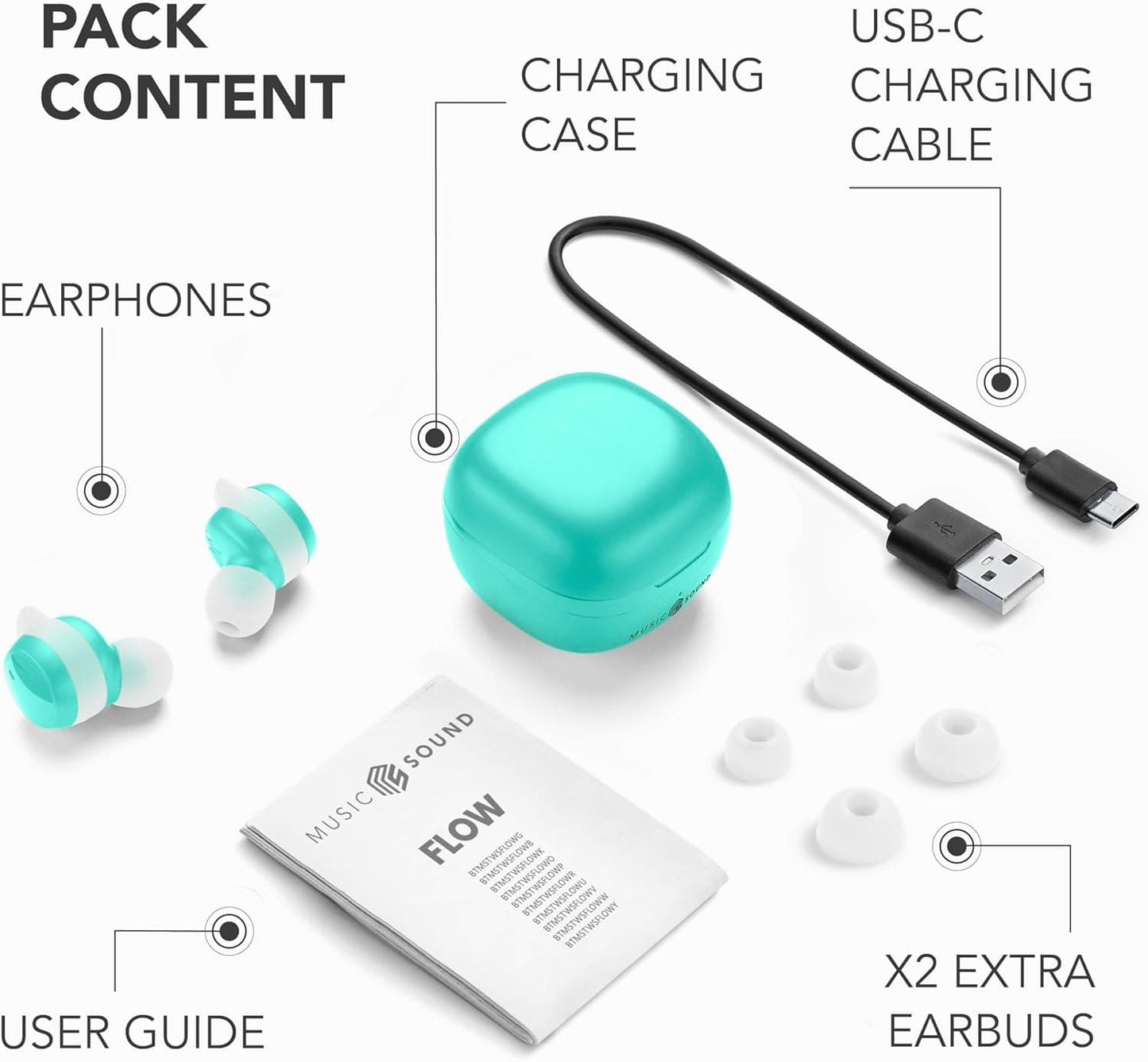 AURICOLARE BT TWS FLOW MS VERDE
