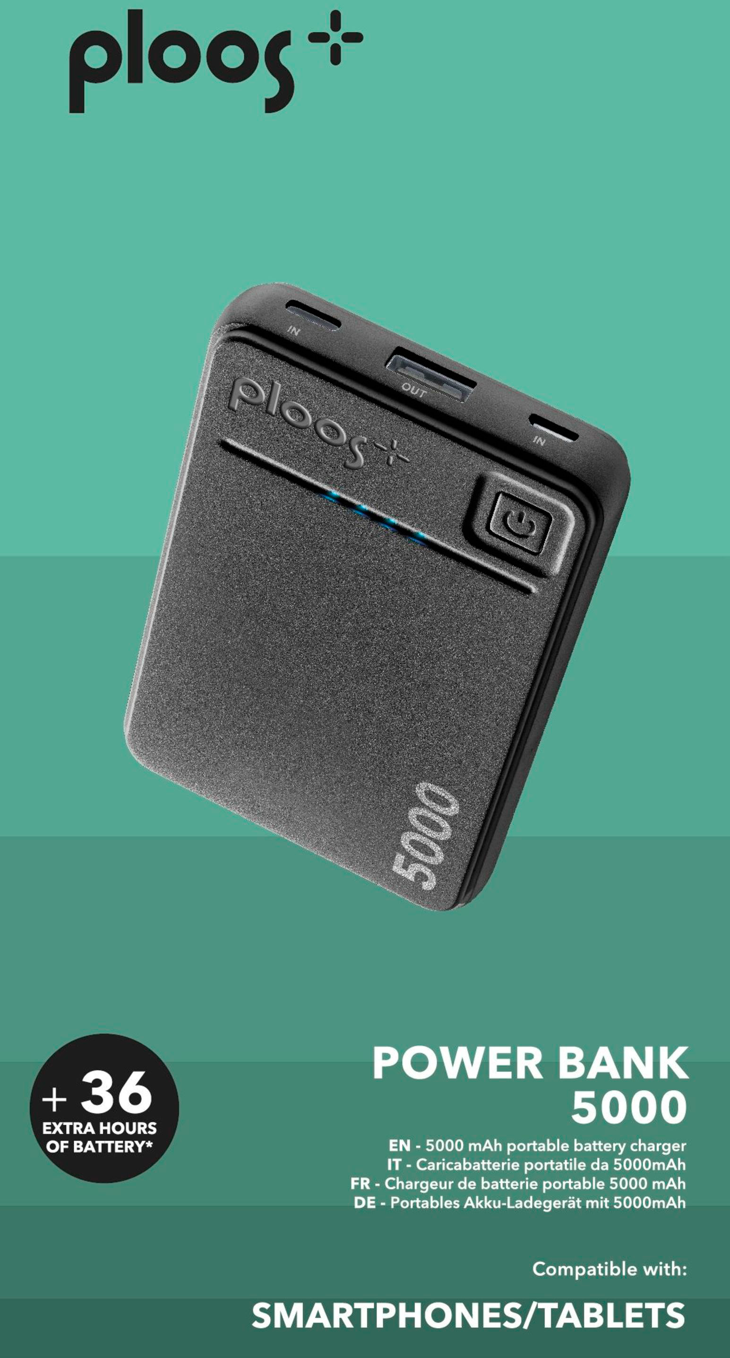 Cellularline Ploos Powerbank Plpb5000k Nero