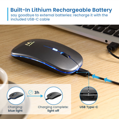 EWENT MOUSE OTTICO DOPPIA CONNESSIONE BLUETOOTH/WIRELESS RGB 1600DPI EW3242 103692