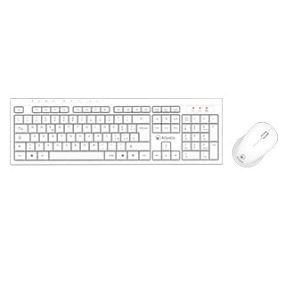 ATLANTIS KIT TASTIERA + MOUSE BASIC 300W BIANCA WIRELESS P013-AX280GW+M 103695