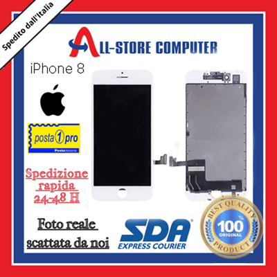 Display per iPhone 8 Touch Screen LCD Bianco/Nero